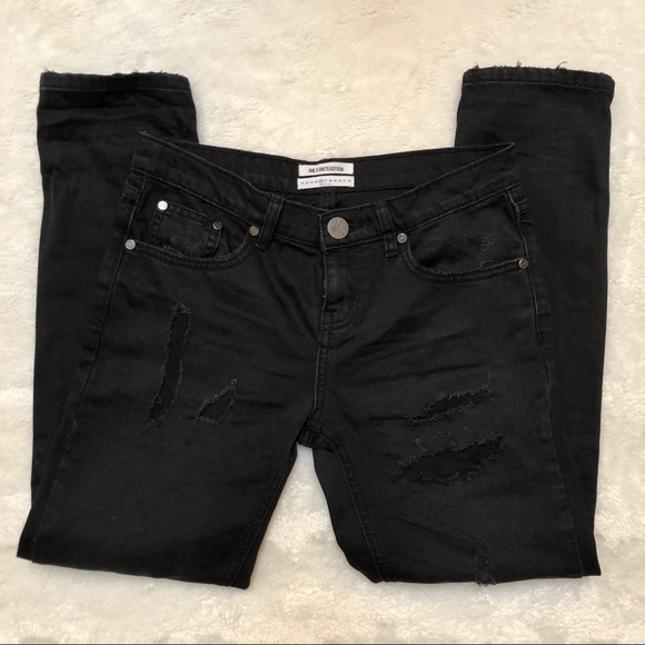 One Teaspoon Denim - One x One Teaspoon Awesome Baggies Jeans Black 26
